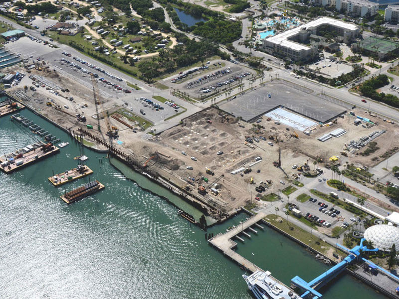 Canaveral Port aerial view building in progress
