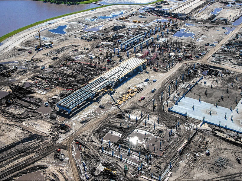 Orlando International Airport aerial construction view
